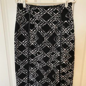 Worthington Long Black White Pencil Skirt